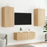 Kép 4/11 - 4 darab füstös tölgy színű szerelt fa TV-bútor LED-del