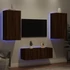 Kép 1/11 - 4 darab barna tölgyszínű szerelt fa TV-bútor LED-del
