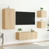 Kép 4/11 - 5 darab füstös tölgy színű szerelt fa TV-bútor LED-del