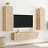Kép 4/11 - 6 darab füstös tölgy színű szerelt fa TV-bútor LED-del