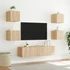 Kép 4/11 - 6 darab füstös tölgy színű szerelt fa TV-bútor LED-del