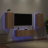 Kép 1/11 - 3 darab sonoma tölgy színű falra szerelhető TV-szekrény LED-del