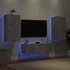 Kép 1/11 - 3 darab betonszürke falra szerelhető TV-szekrény LED-del