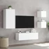 Kép 5/11 - 4 darab fehér falra szerelhető TV-szekrény LED-del