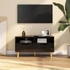 Kép 1/8 - Magasfényű fekete szerelt fa TV-szekrény 90 x 40 x 48,5 cm