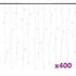 Kép 2/6 - Melegfehér LED-es jégcsap fényfüggöny 400 LED, 8 funkció