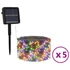 Kép 2/11 - 5 db 5x200 LED-es színes bel-/kültéri napelemes fényfüzér