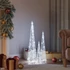 Kép 1/8 - Hideg fehér fényű LED-es akril díszfénykúpszett 30/45/60 cm