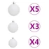 Kép 7/11 - 61 részes fehér-szürke karácsonyi gömbszett csúccsal + 150 LED