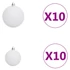 Kép 7/10 - 120 részes fehér-szürke karácsonyi gömbszett csúccsal + 300 LED