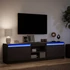 Kép 5/11 - Fekete szerelt fa TV-szekrény LED-ekkel 180 x 34 x 50 cm