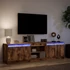 Kép 5/11 - Füstös tölgy színű szerelt fa LED-es TV-szekrény 180x34x50 cm