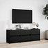 Kép 4/11 - Fekete szerelt fa TV-szekrény LED-ekkel 140 x 34 x 50 cm