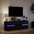 Kép 5/11 - Fekete szerelt fa TV-szekrény LED-ekkel 140 x 34 x 50 cm