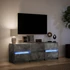 Kép 5/11 - Betonszürke szerelt fa TV-szekrény LED-ekkel 140 x 34 x 50 cm