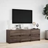 Kép 4/11 - Barna tölgy színű szerelt fa LED-es TV-szekrény 140x34x50 cm