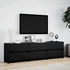 Kép 4/11 - Fekete szerelt fa TV-szekrény LED-ekkel 180 x 34 x 50 cm