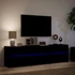 Kép 5/11 - Fekete szerelt fa TV-szekrény LED-ekkel 180 x 34 x 50 cm