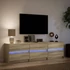 Kép 5/11 - Sonoma tölgy színű szerelt fa LED-es TV-szekrény 180x34x50 cm