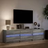 Kép 5/11 - Szürke sonoma színű szerelt fa LED-es TV-szekrény 180x34x50 cm