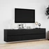 Kép 4/11 - Fekete falra szerelhető TV-szekrény LED-del 180 x 31 x 45 cm