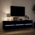 Kép 5/11 - Fekete falra szerelhető TV-szekrény LED-del 180 x 31 x 45 cm