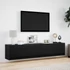 Kép 4/11 - Fekete falra szerelhető TV-szekrény LED-del 180 x 31 x 38 cm