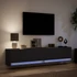 Kép 5/11 - Fekete falra szerelhető TV-szekrény LED-del 180 x 31 x 38 cm