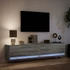 Kép 5/11 - Szürke sonoma színű fali TV-szekrény LED-del 180 x 31 x 38 cm
