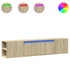 Kép 2/11 - Sonoma tölgy színű fali TV-szekrény LED-del 180 x 31 x 39,5 cm