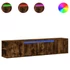 Kép 2/11 - Füstös tölgy színű fali TV-szekrény LED-del 180 x 31 x 39,5 cm
