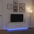 Kép 1/11 - Fehér TV-szekrény LED-lámpákkal 160,5x41x50 cm