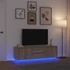 Kép 1/11 - Sonoma-tölgy színű TV-szekrény LED-lámpákkal 160,5x41x50 cm
