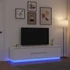 Kép 1/11 - Fehér TV-szekrény LED-lámpákkal 193,5x41x50 cm