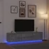 Kép 1/11 - Betonszürke TV-szekrény LED lámpákkal 193,5x41x50 cm