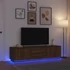 Kép 1/11 - Barna tölgyszínű TV-szekrény LED-lámpákkal 193,5x41x50 cm