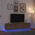 Kép 1/11 - Kézműves tölgy színű TV-szekrény LED-lámpákkal 193,5x41x50 cm