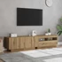 Kép 4/11 - Kézműves tölgy szerelt fa TV-szekrény LED-ekkel 180x35x40 cm