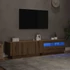 Kép 5/11 - Kézműves tölgy szerelt fa TV-szekrény LED-ekkel 180x35x40 cm