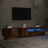 Kép 5/11 - Antik fa színű szerelt fa TV-szekrény LED-ekkel 200x35x40 cm