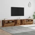 Kép 4/11 - Antik fa színű szerelt fa TV-szekrény LED-ekkel 260x35x40 cm