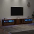 Kép 5/11 - Antik fa színű szerelt fa TV-szekrény LED-ekkel 260x35x40 cm