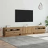 Kép 4/11 - Kézműves tölgy szerelt fa TV-szekrény LED-ekkel 260x35x40 cm
