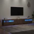 Kép 5/11 - Kézműves tölgy szerelt fa TV-szekrény LED-ekkel 260x35x40 cm