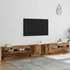 Kép 4/11 - Antik fa színű szerelt fa TV-szekrény LED-ekkel 300x35x40 cm