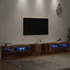 Kép 5/11 - Antik fa színű szerelt fa TV-szekrény LED-ekkel 300x35x40 cm