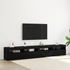 Kép 1/6 - TV szekrények 2 db LED lámpával fekete tölgy szerelt fából