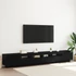 Kép 1/11 - TV Szekrény LED Fénnyel Fekete Tölgy 260x35x40 cm Összeszerelve