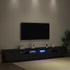 Kép 4/11 - TV Szekrény LED Fénnyel Fekete Tölgy 260x35x40 cm Összeszerelve