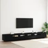 Kép 1/8 - TV állvány LED világítással, fekete tölgyből, 300x35x40 cm, mérnöki fa